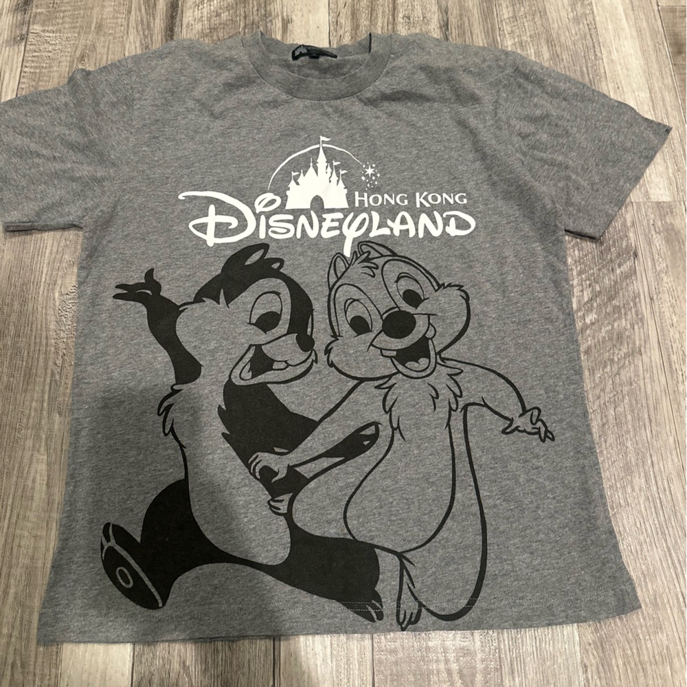 Disney Gray Hong Kong Disneyland Chip and Dale Tee
